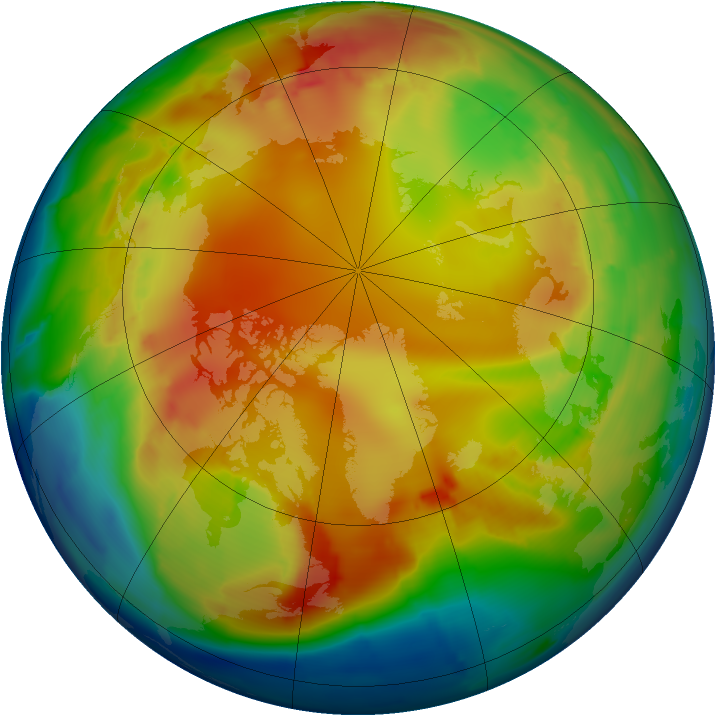 Arctic ozone map for 23 January 2013